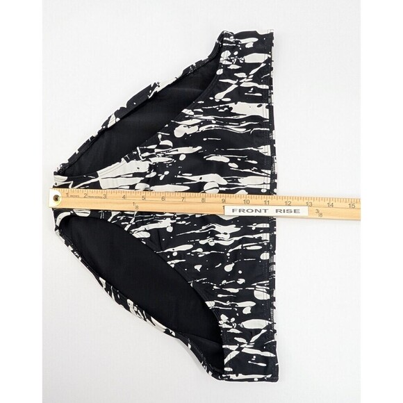 Shape Fx Swim Bikini Bottom Womens 18 Black Abstract Print Tummy Control Resort - Picture 8 of 10